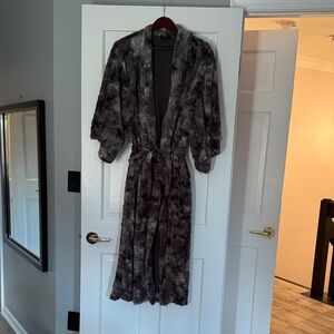Natori Gray Faux Fur Robe